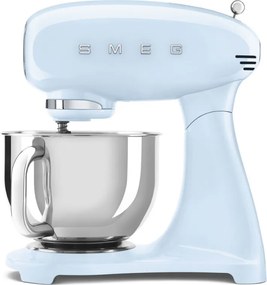 Планетарен миксер SMEG SMF03PBEU, 800 W, 4.8 л, 10 скорости, Функция за плавен старт, Крачета против хлъзгане, Пастелно син