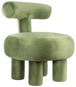 Светлозелено кадифено кресло Abrazo – Leitmotiv