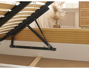 Жълто двойно тапицирано легло с място за съхранение с включена подматрачна рамка 180x200 cm Jade – Bobochic Paris