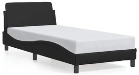 373078 vidaXL Рамка за легло Dover, черна, 80x200 см, изкуствена кожа
