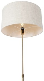 Подова лампа регулируема бронз със светло сив абажур 50 см - Parte