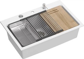 гранитна мивка MARC 110 WORKSTATION White