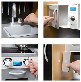 Детска кухня със звуци, светодиоди и тебешир + аксесоари