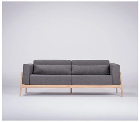 Тъмно сив диван с масивна дъбова конструкция , 210 см Fawn - Gazzda