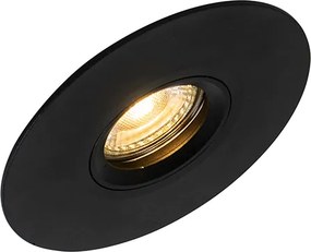 Модерен вграден прожектор черен GU10 50mm - Buco