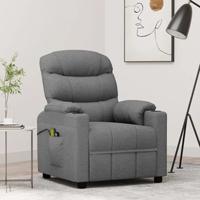 3143503 vidaXL Електрически масажен стол, светлосив, текстил