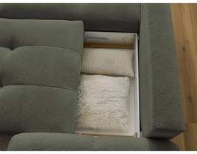 Шенилов сгъваем/с място за съхранение ъглов диван в цвят каки (ляв ъгъл) Roxelane – Bobochic Paris