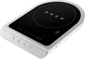 Преносим индукционен котлон Smeg PIC01WHMEU, 2100 W, Керамично стъкло, Таймер, LED дисплей, Бял мат