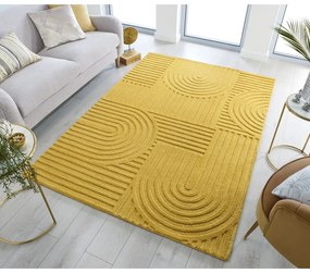 Жълт вълнен килим , 160 x 230 cm Zen Garden - Flair Rugs
