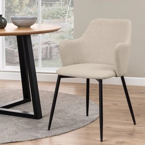 Кремави тапицирани трапезни столове в комплект 2 бр. Ilsa – Actona