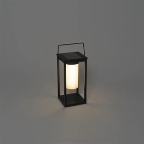 Модерна външна лампа черна с LED и димер соларен - Denlu