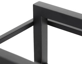 Индустриална настолна лампа черна с дърво - Cage Rack