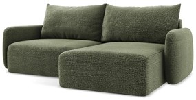 Зелен разтегателен ъглов диван с място за съхранение (десен ъгъл) Kalena – Makamii