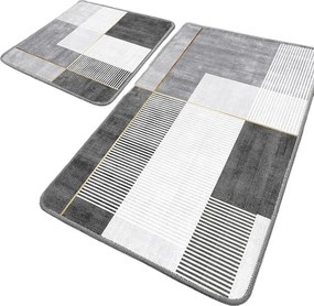 Сиви килими за баня в комплект 2 бр. 60x100 cm Pendor – Foutastic