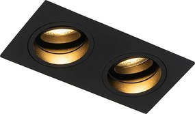 Интелигентен вграден прожектор черен правоъгълен регулируем вкл. 2 WiFi GU10 - Chuck