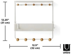 Бяла метална стенна закачалка с рафт Estique - Umbra