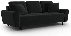 Черен кадифен разтегателен диван с място за съхранение 235 cm Kyoto – Cosmopolitan Design
