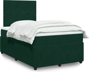3294583 vidaXL Боксспринг легло с матрак, тъмнозелено, 120x190 см, кадифе
