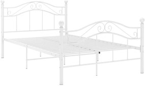 324995 vidaXL Рамка за легло, бяла, метал, 120x200 cм