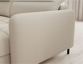 Бежов кадифен разтегателен ъглов диван с място за съхранение (ляв ъгъл U форма) Berrto – ELTAP