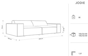 Бежов диван 204 cm Jodie - Micadoni Home