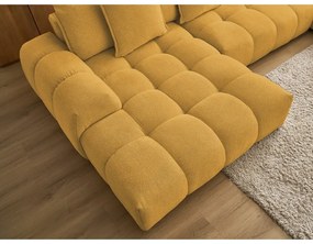 Шенилов сгъваем/с място за съхранение ъглов диван в цвят горчица (десен ъгъл/U форма) Everest – Bobochic Paris