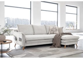 Бежов разтегателен ъглов диван (десен ъгъл) Charming Charlie – Miuform