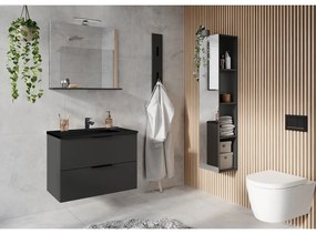 Стенен шкаф с мивка в черен и антрацитен цвят 81x61 cm Crandon – Germania