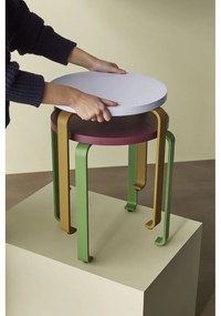 Кафяво-синя табуретка от ясен Smile - Hübsch