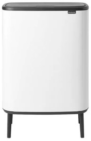 Кош за боклук Brabantia Bo Touch Hi 1001259, 60 л, Странични отвори за пренасяне, Регулируеми крака, Бял