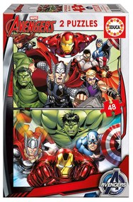 Детски Пъзел Marvel Avengers Educa (2 x 48 pcs)