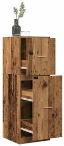 855203 vidaXL Шкаф органайзер, старо дърво, 40x41x118 см, инженерно дърво