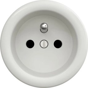 Kliklap - Ретро стенен контакт без рамка 230V, керамичен, бял