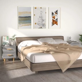 817288 vidaXL Нощни шкафчета, 2 бр, cив сонома, 40x35x47,5 см