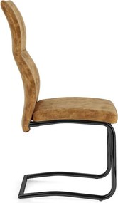 Тапициран трапезен стол в цвят горчица Thelma – Bizzotto