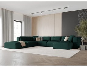 Зелен ъгъл U-образен диван, ляв ъгъл Esther – Milo Casa