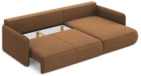 Оранжев разтегателен ъглов диван с място за съхранение (десен ъгъл) Nanea – Makamii