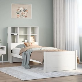 3322466 vidaXL Легло с етажерка за книги, без матрак, 90x200 см, бор масив