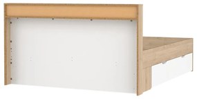 Двойно легло от дъбов декор с място за съхранение без ламелно дъно в естествен цвят 160x200 cm Ikast – Tvilum