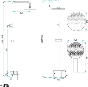 Комплект за душ REA Marco Brush Gold