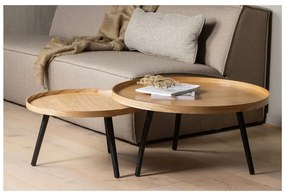 Масичка за кафе в бежово и черно, ø 60 cm Mesa - WOOOD