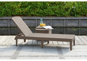 Кафяв градински шезлонг от изкуствен ратан Jaipur – Keter