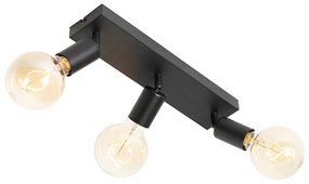 Модерен прожектор черен правоъгълен 3-светлина - Facil