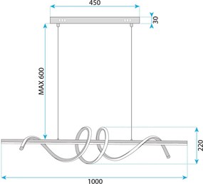 Висяща LED лампа G065-CP Gold