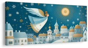 Картина на платно – Коледна природа с ангел