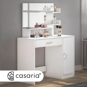 Тоалетка с LED осветление Jocelyn със стол 140 × 90 × 40 cm