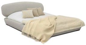 Светлосиво тапицирано двойно легло с включена подматрачна рамка 160x200 cm Odette – Scandic