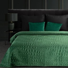 Дизайнерска покривка за легло  SALVIA  от фино зелено кадифе Широчина: 280 см | Дължина: 260 см
