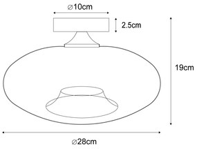 Таванно осветление в стил Арт Деко, месинг с кехлибарено стъкло - Busa