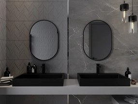 Mexen Loft овално огледало за баня 70 x 50 см, черна рамка - 9851-070-050-000-70